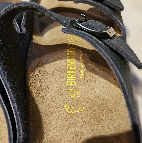 Birkenstock Men's Arizona Birko Flor Sandals, Black 43 M, Regular Width - Picture 11 of 14